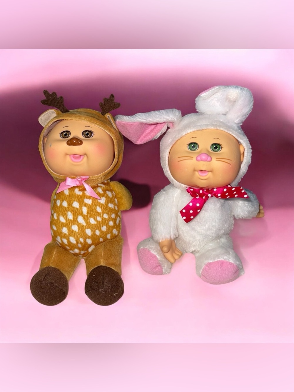 VTG Cabbage Patch Kids Cuties Plush Lot - Deer & Bunny Easter Halloween Vintage